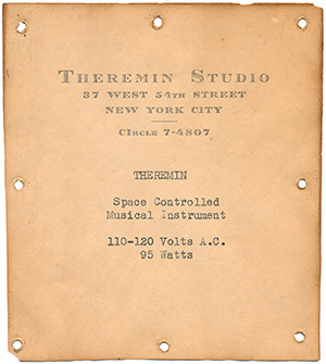 Theremin Studio Label