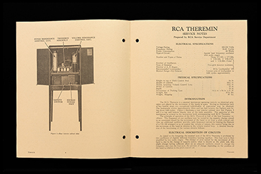 Replica RCA Theremin Service Notes spread