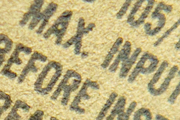 Close up of paper License Notice